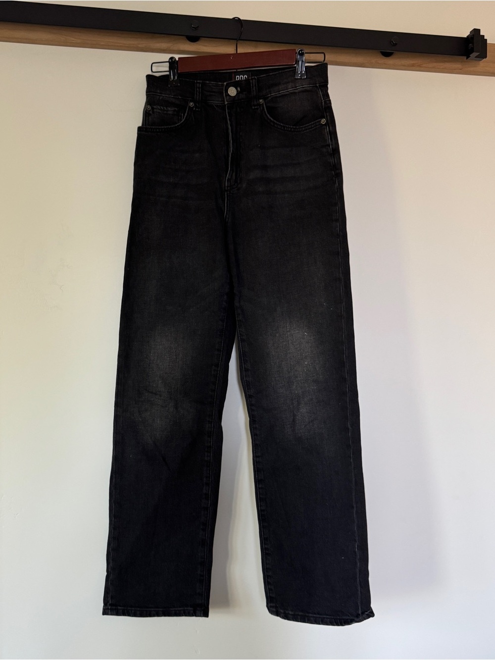 BDG Black Straight Jeans with Subtle Fade